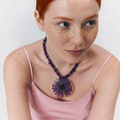 Collar corto margarita lila