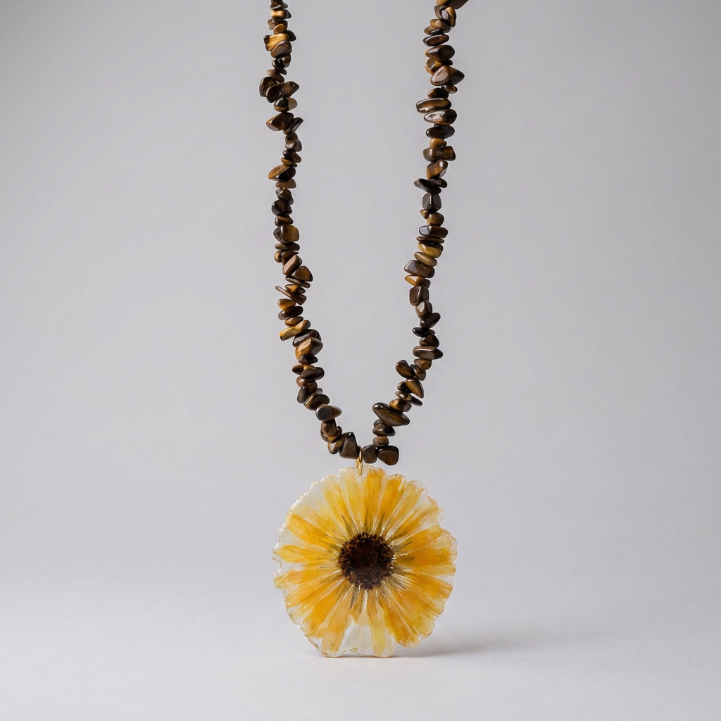 Collar corto piedras margarita