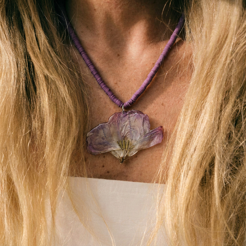 Collar corto flor grande