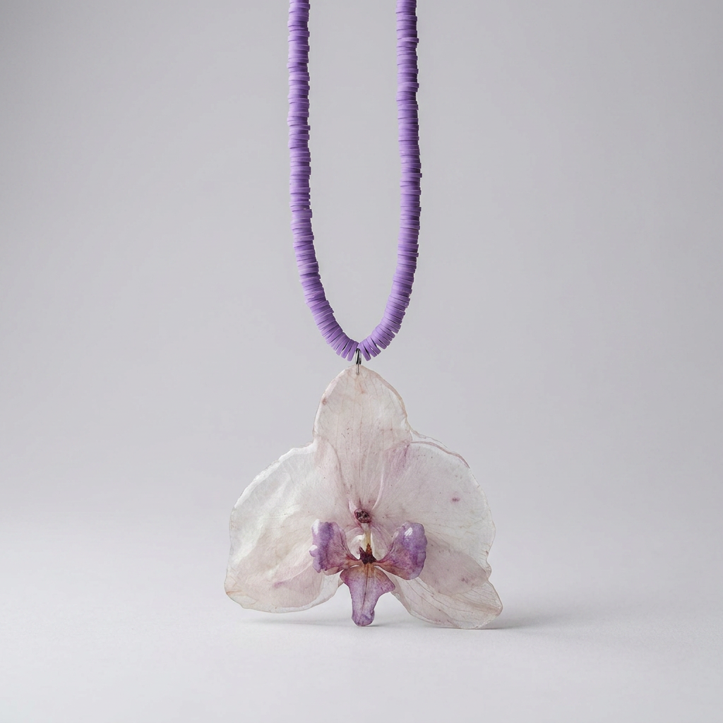 Collar corto orquídea