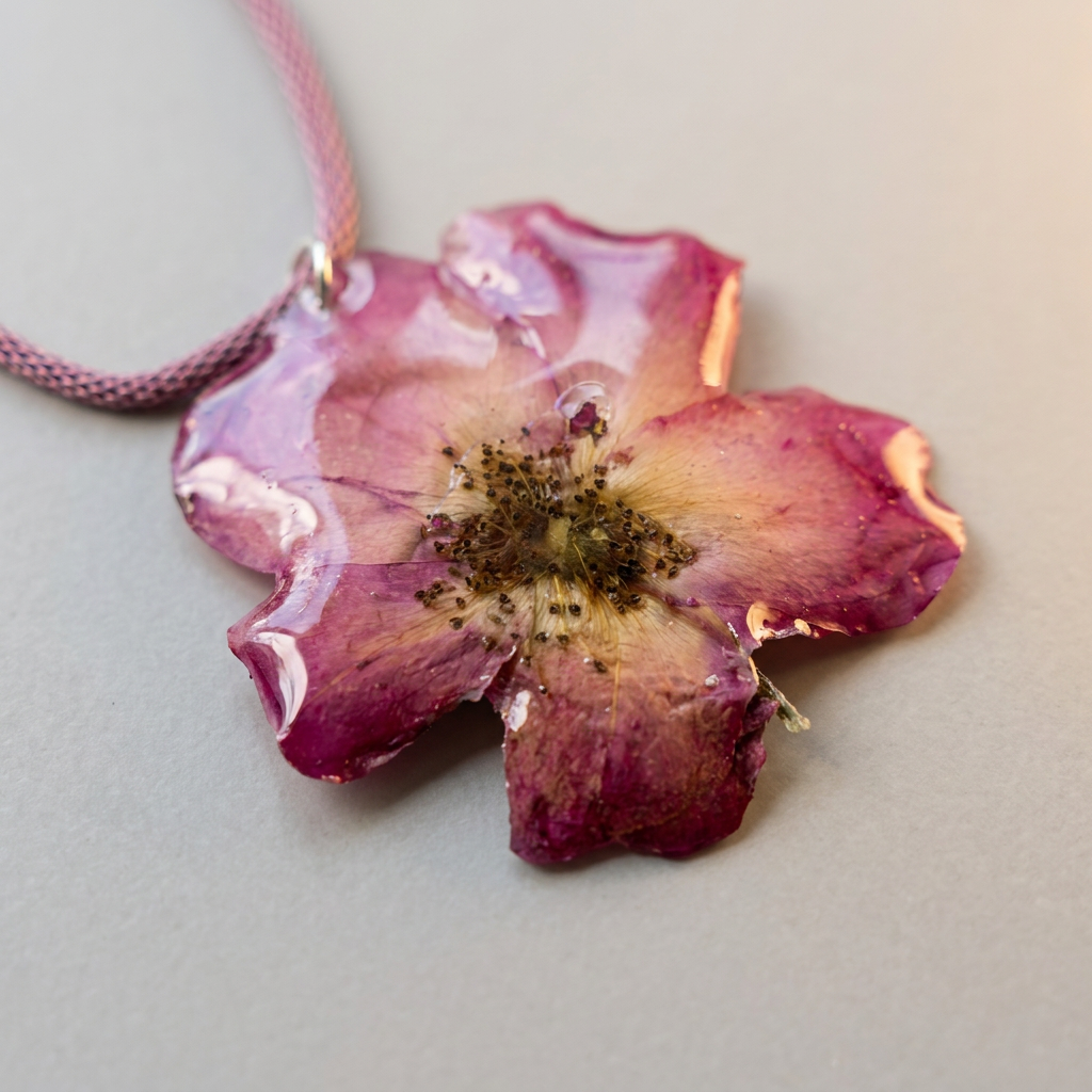 Collar corto cadena rosa