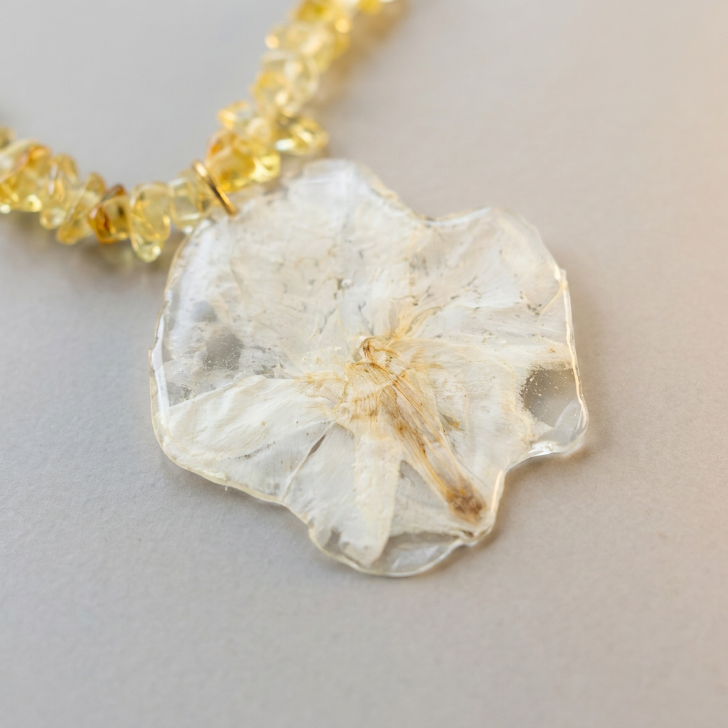 Collar corto adelfa blanca