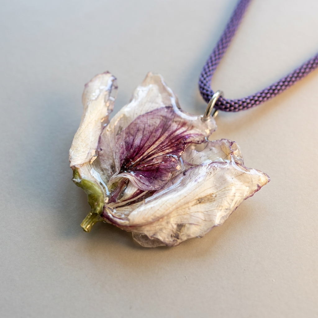 Collar corto falsa orquídea relieve