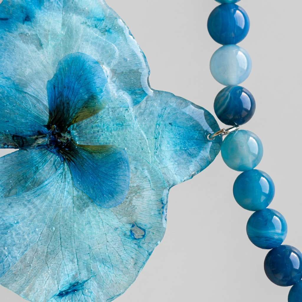 Collar corto orquídea cyan