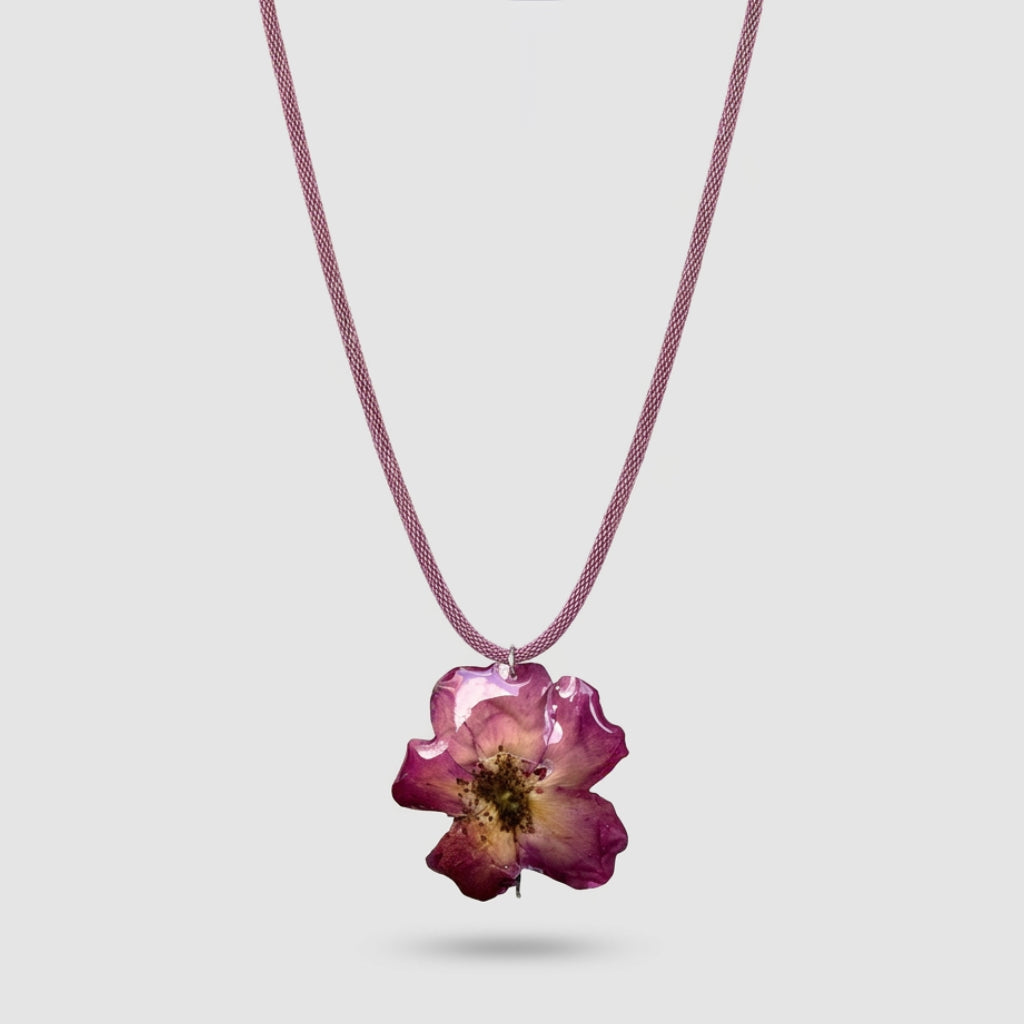 Collar corto cadena rosa