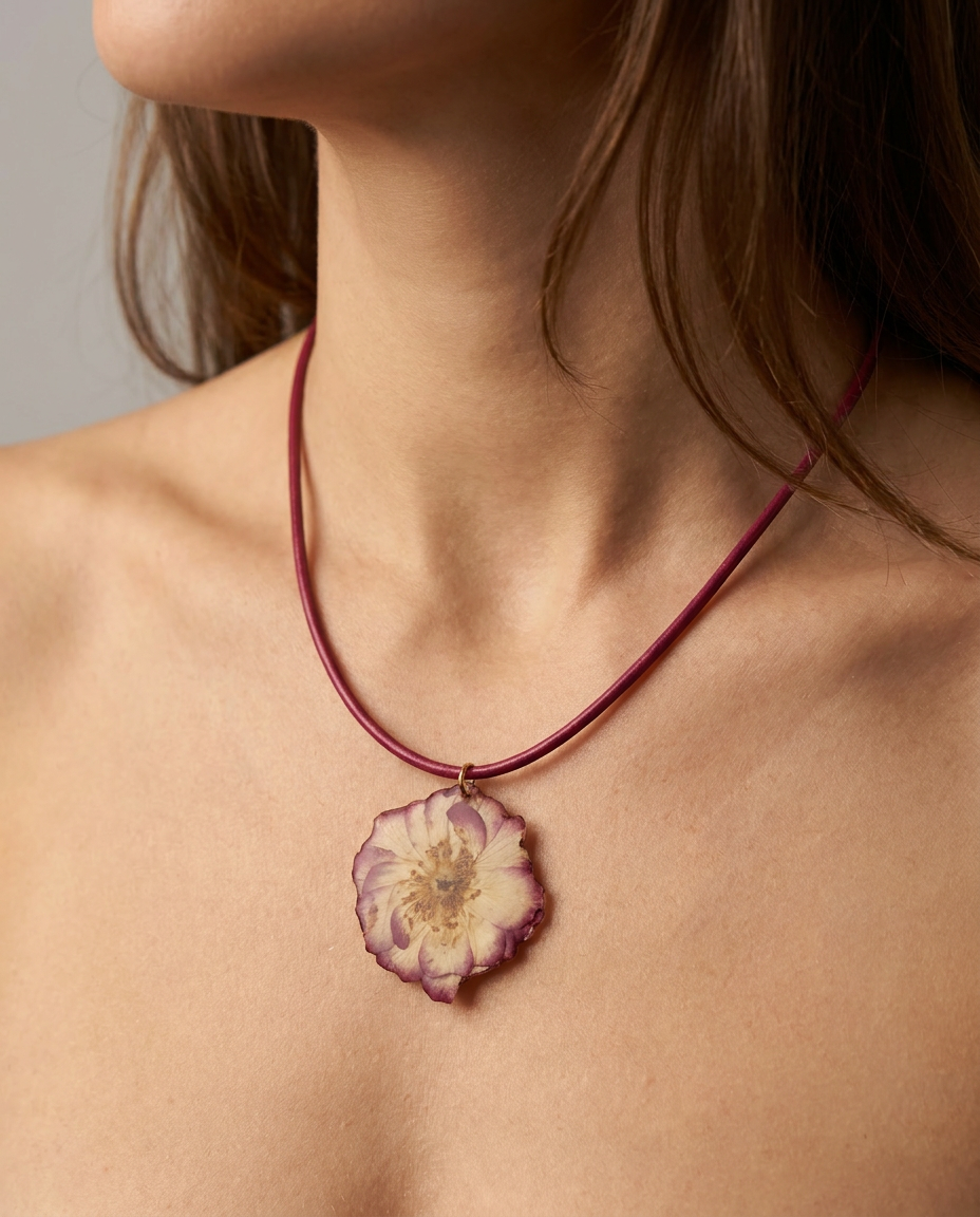 Collar cuero rosa pequeña