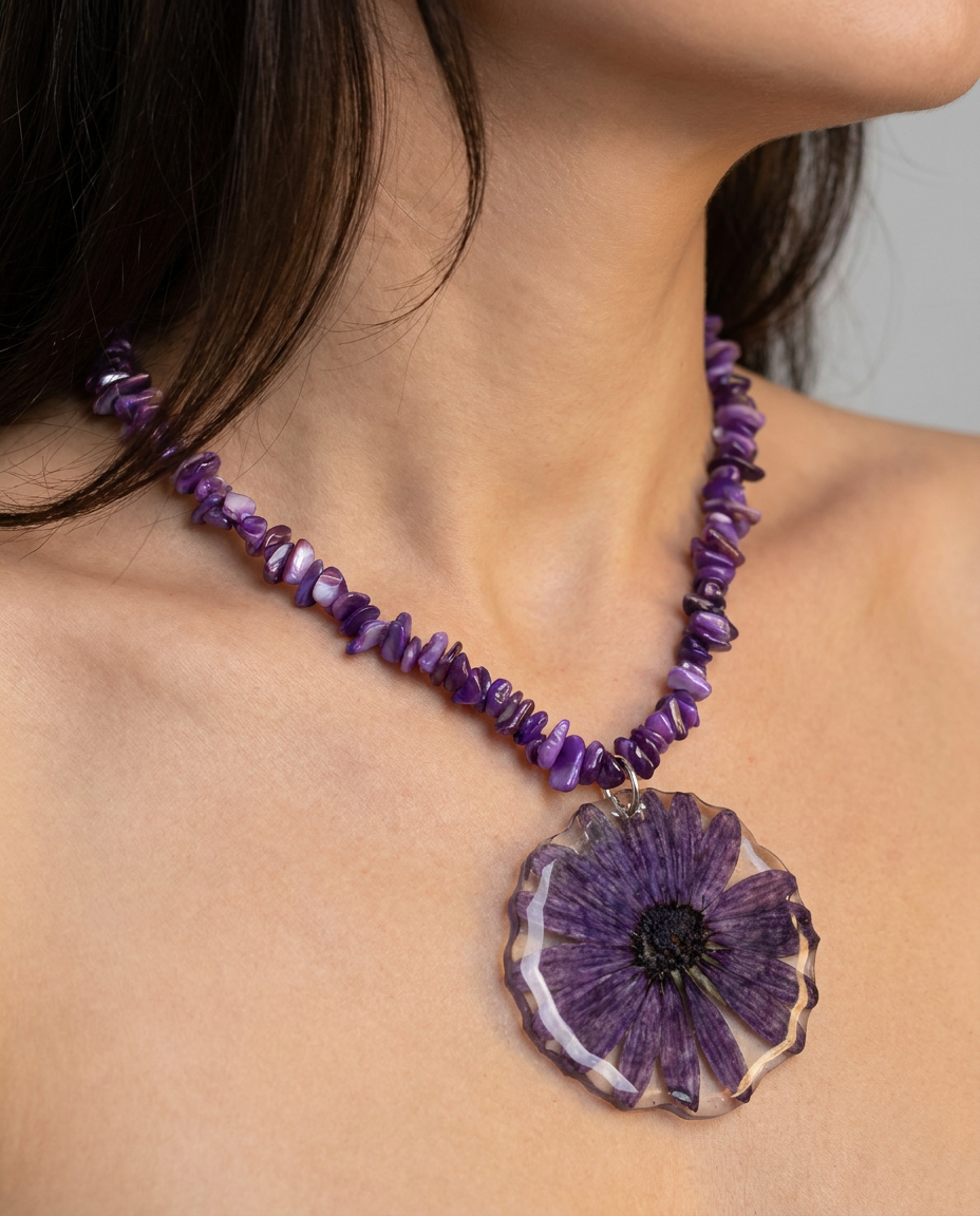 Collar margarita púrpura