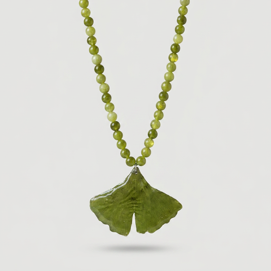 Collar corto ginkgo biloba