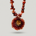 Collar piedras grandes margarita roja