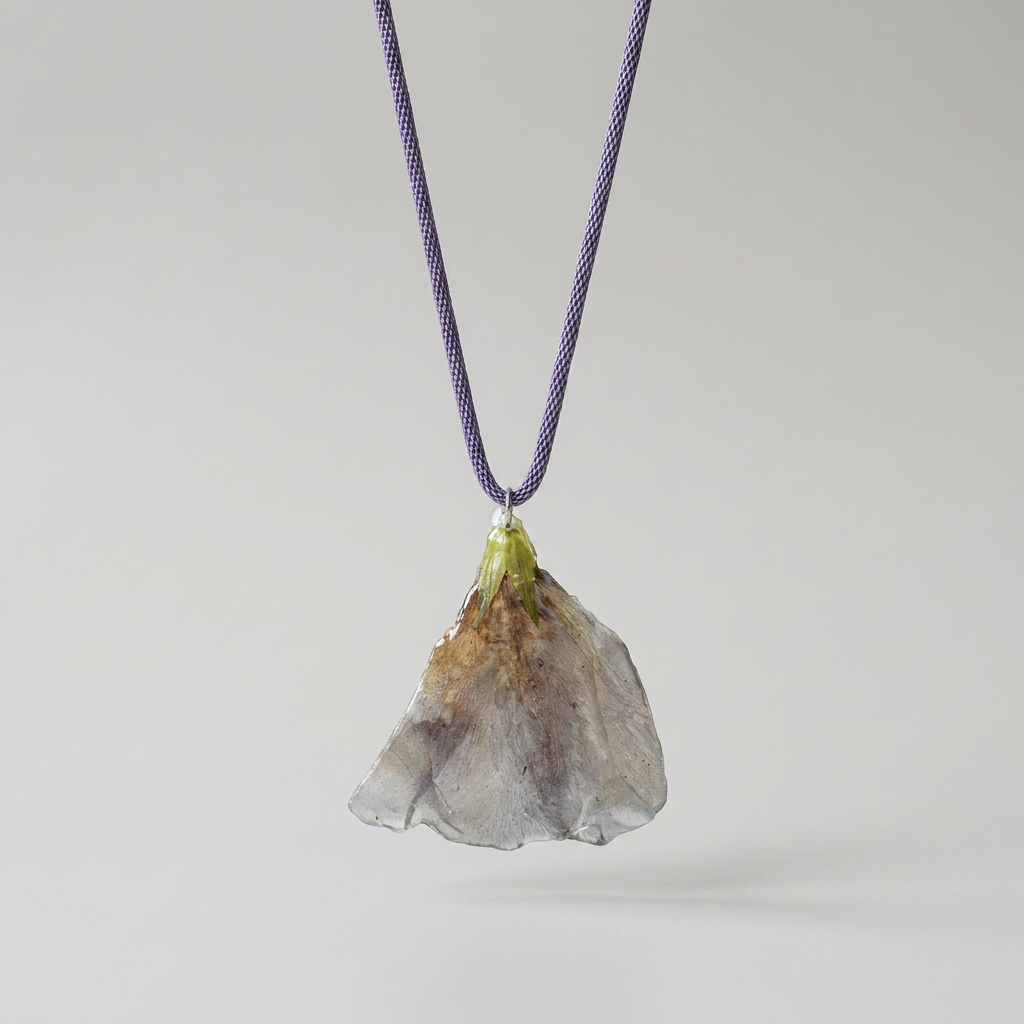 Collar corto flor malva