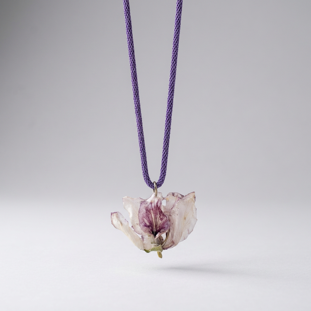 Collar corto falsa orquídea relieve