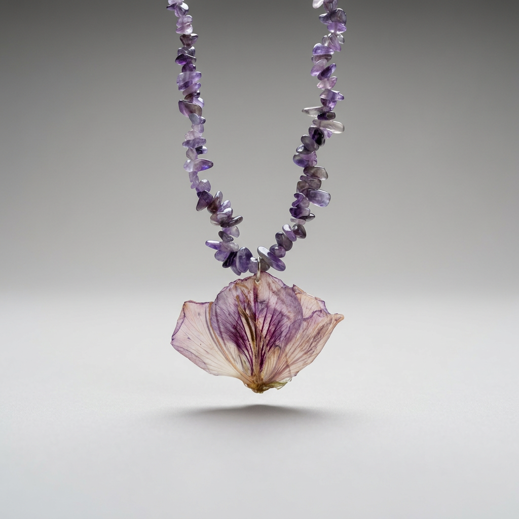 Collar corto falsa orquídea