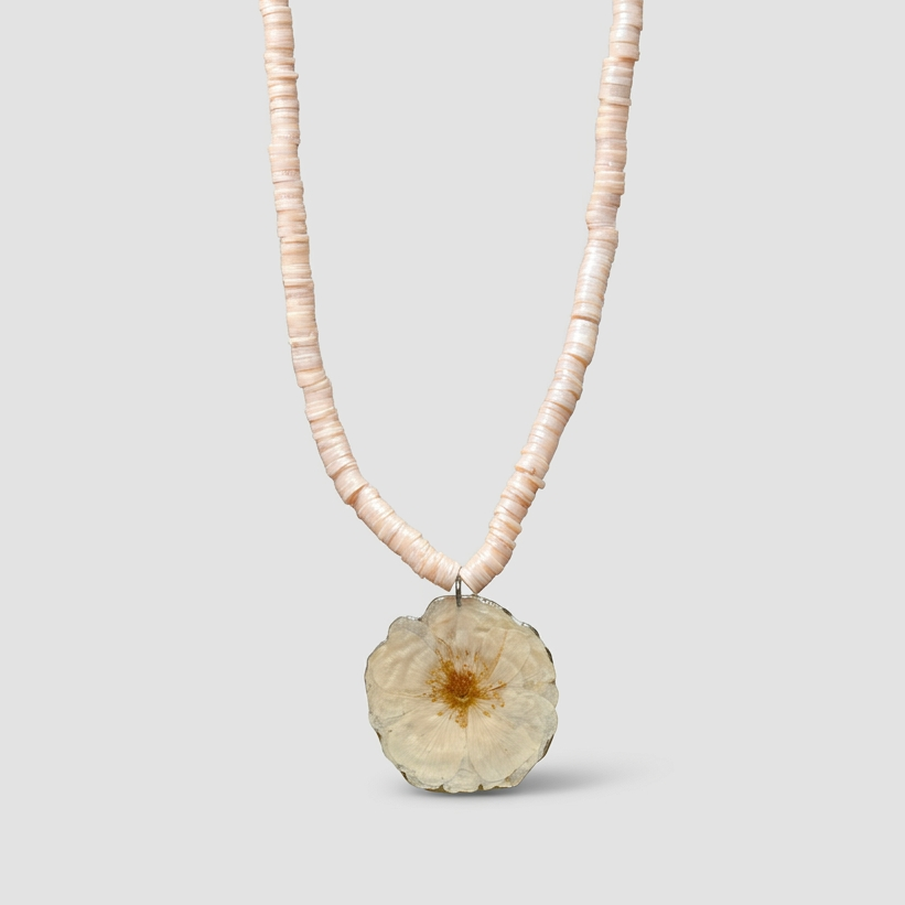 Collar goma rosa blanca pequeña