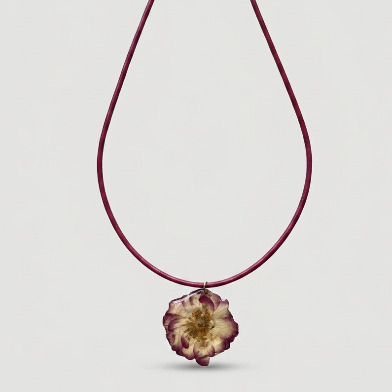Collar cuero rosa pequeña