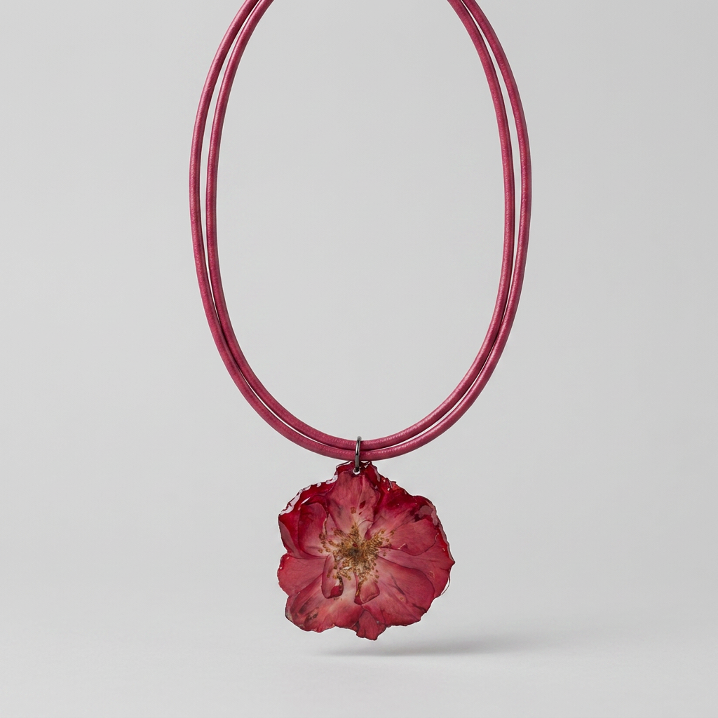 Gargantilla cuero rosa