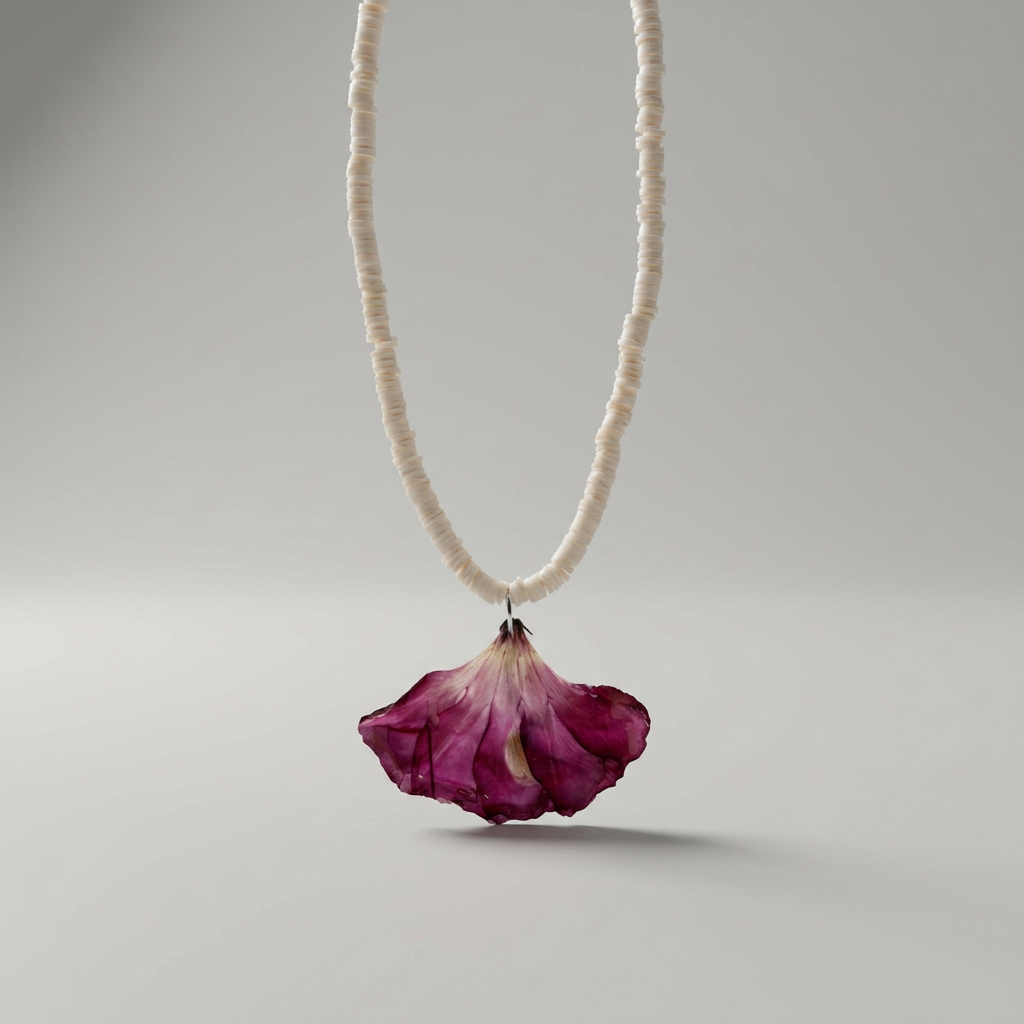 Collar corto goma geranio
